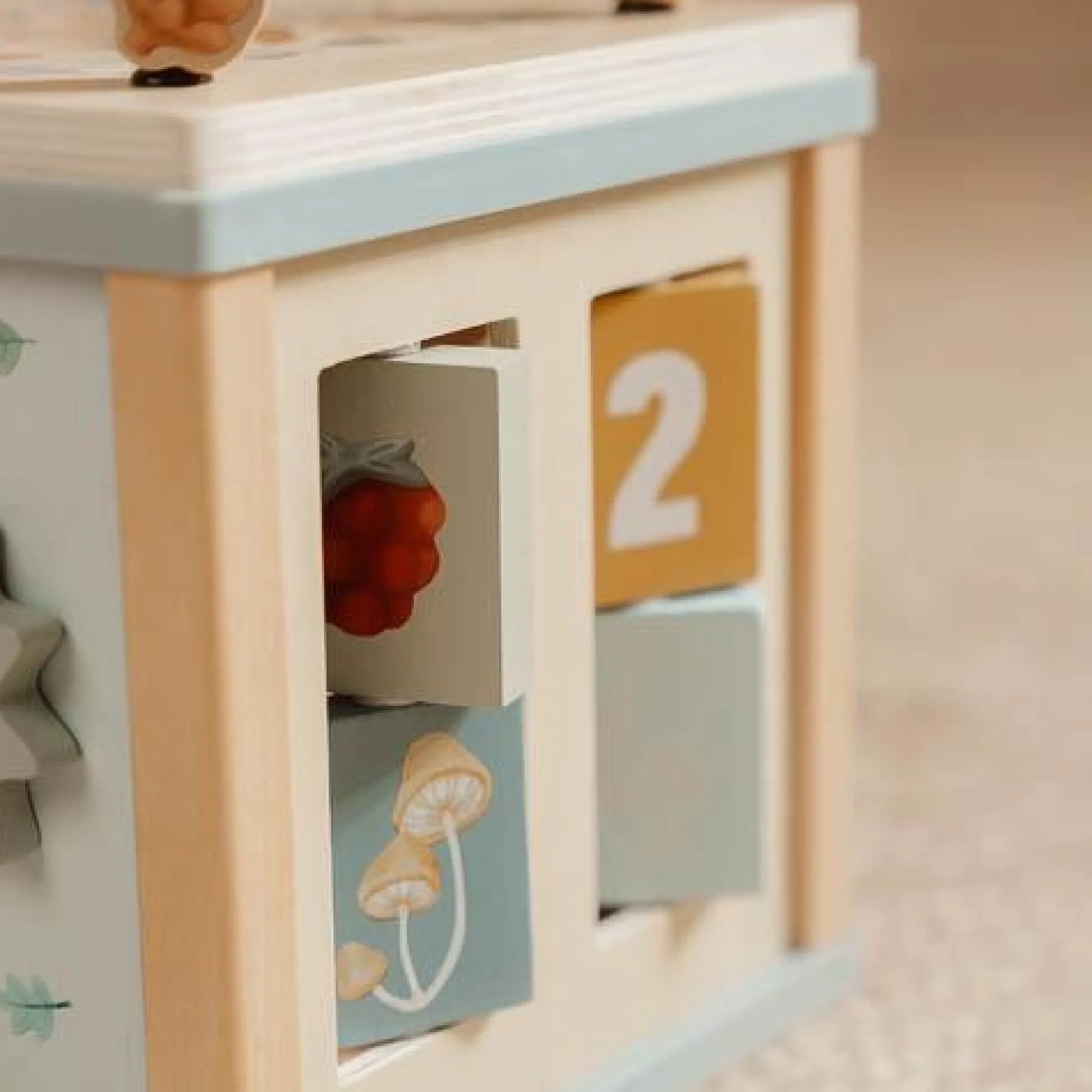 Wooden activity cube - Blue - Forest Friends