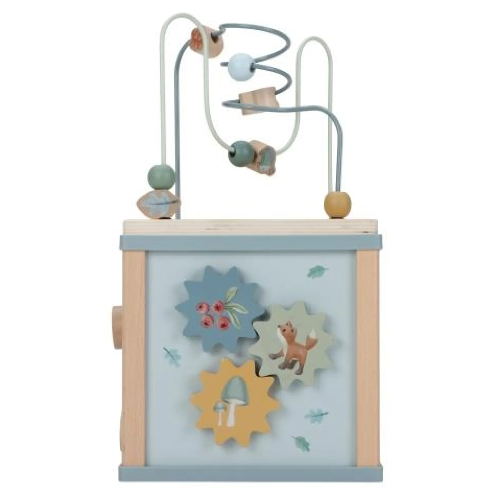 Wooden activity cube - Blue - Forest Friends