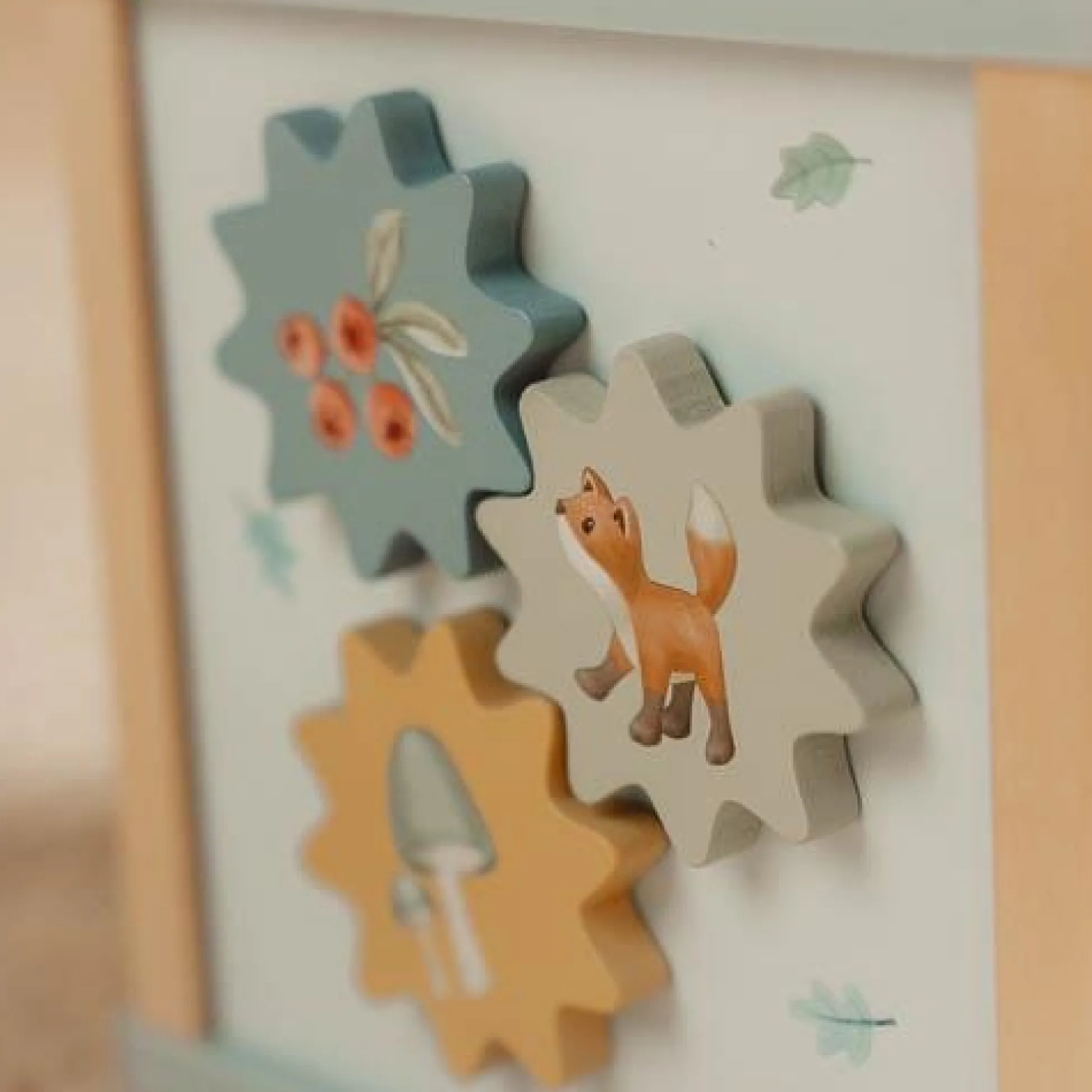 Wooden activity cube - Blue - Forest Friends