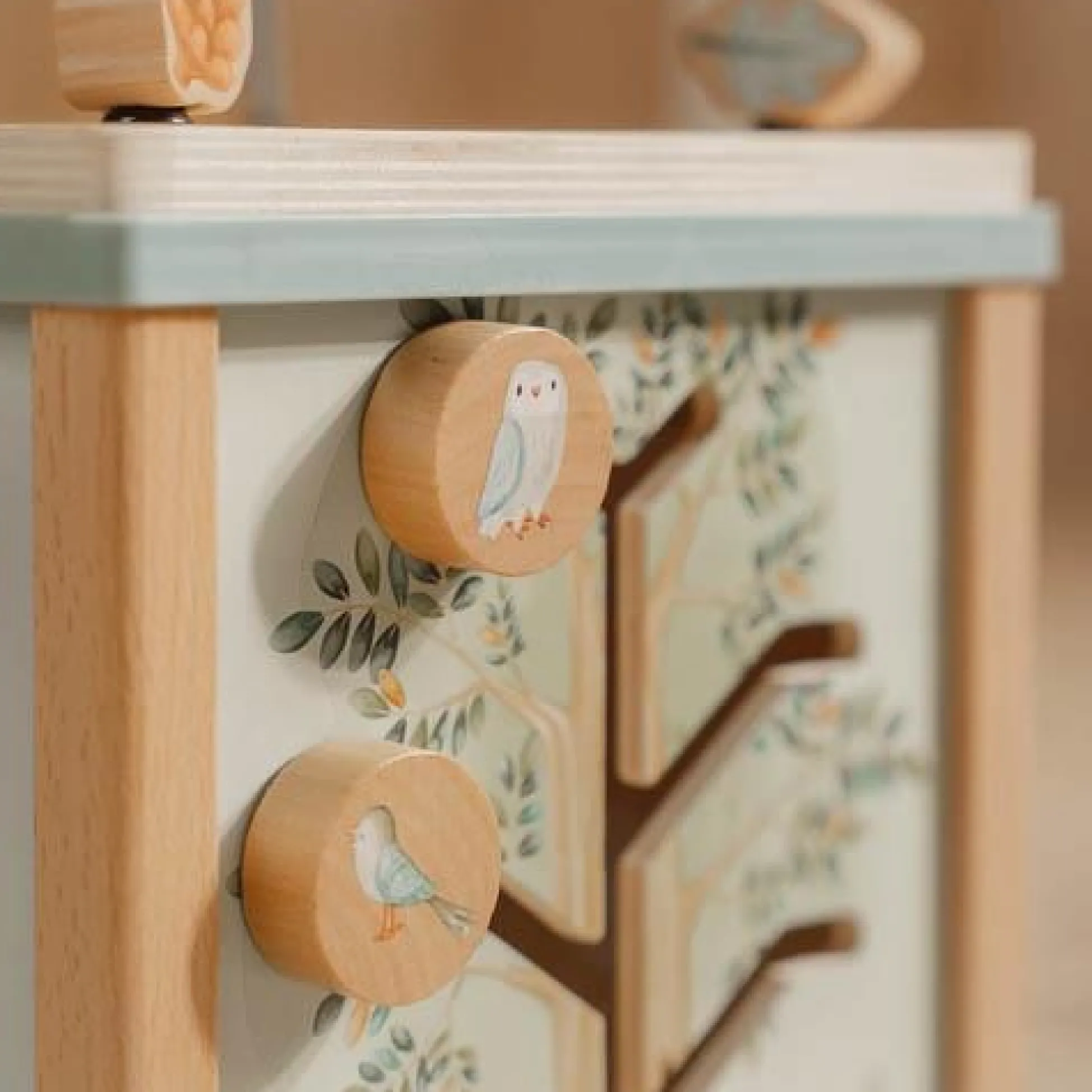 Wooden activity cube - Blue - Forest Friends