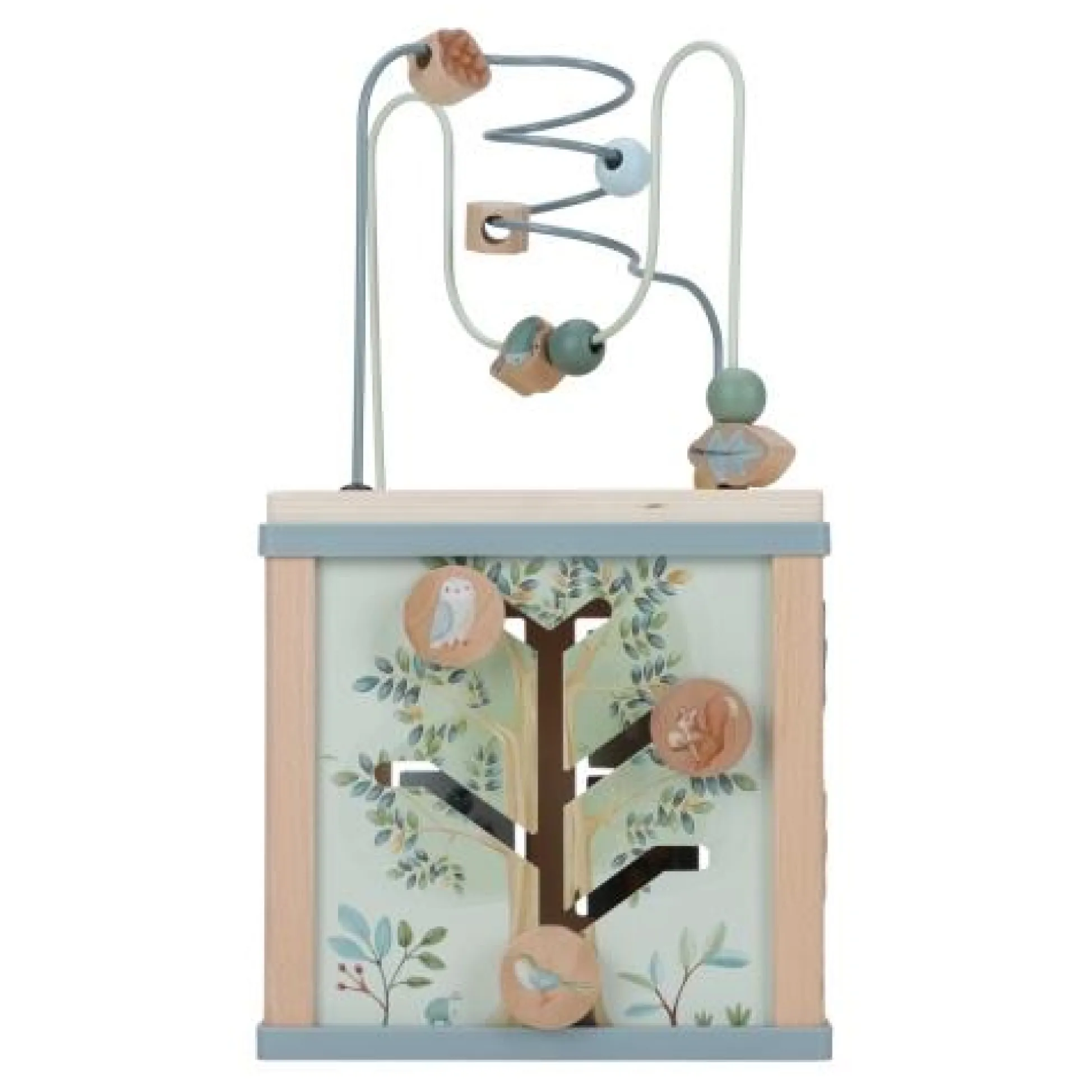 Wooden activity cube - Blue - Forest Friends