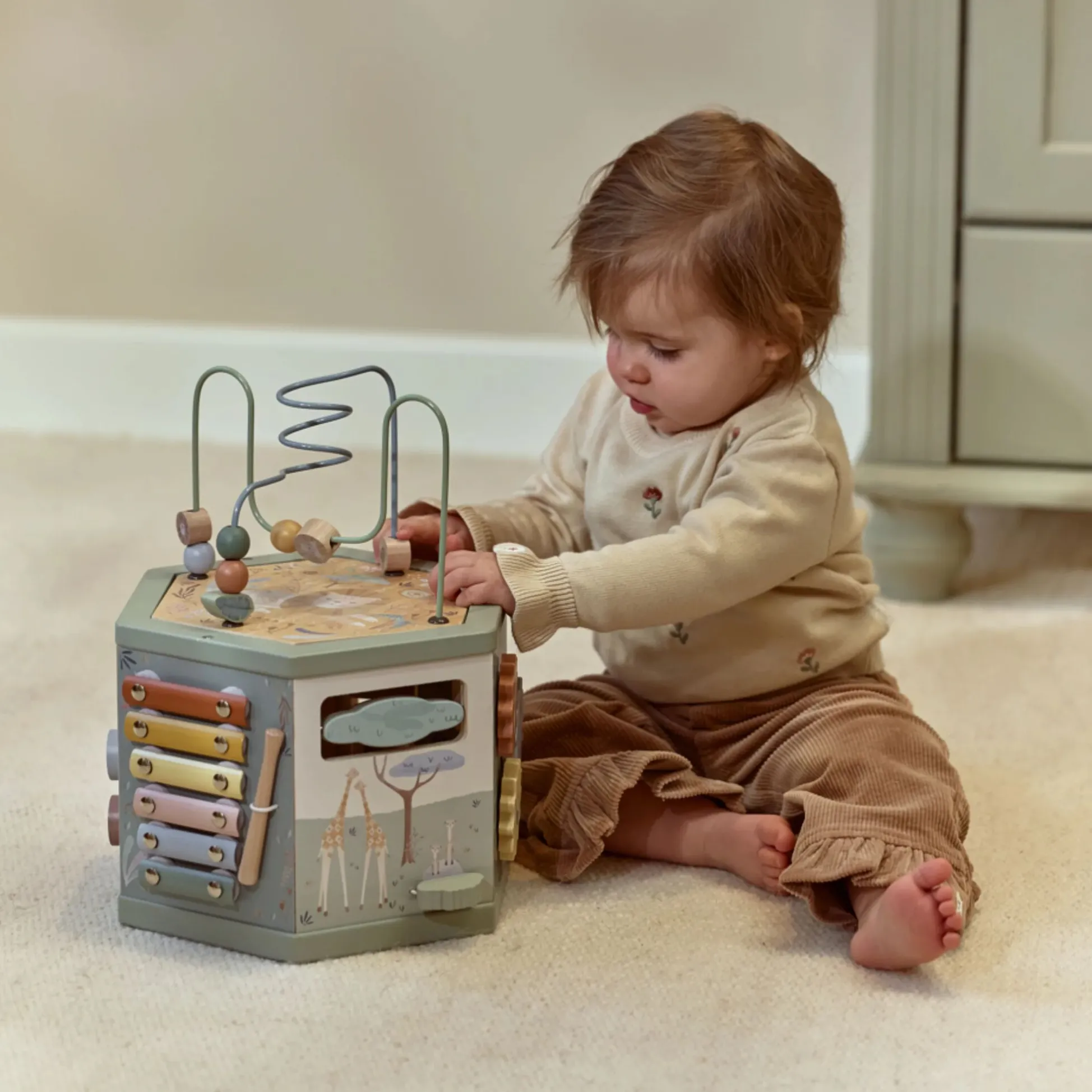 Wooden Activity Cube - Green