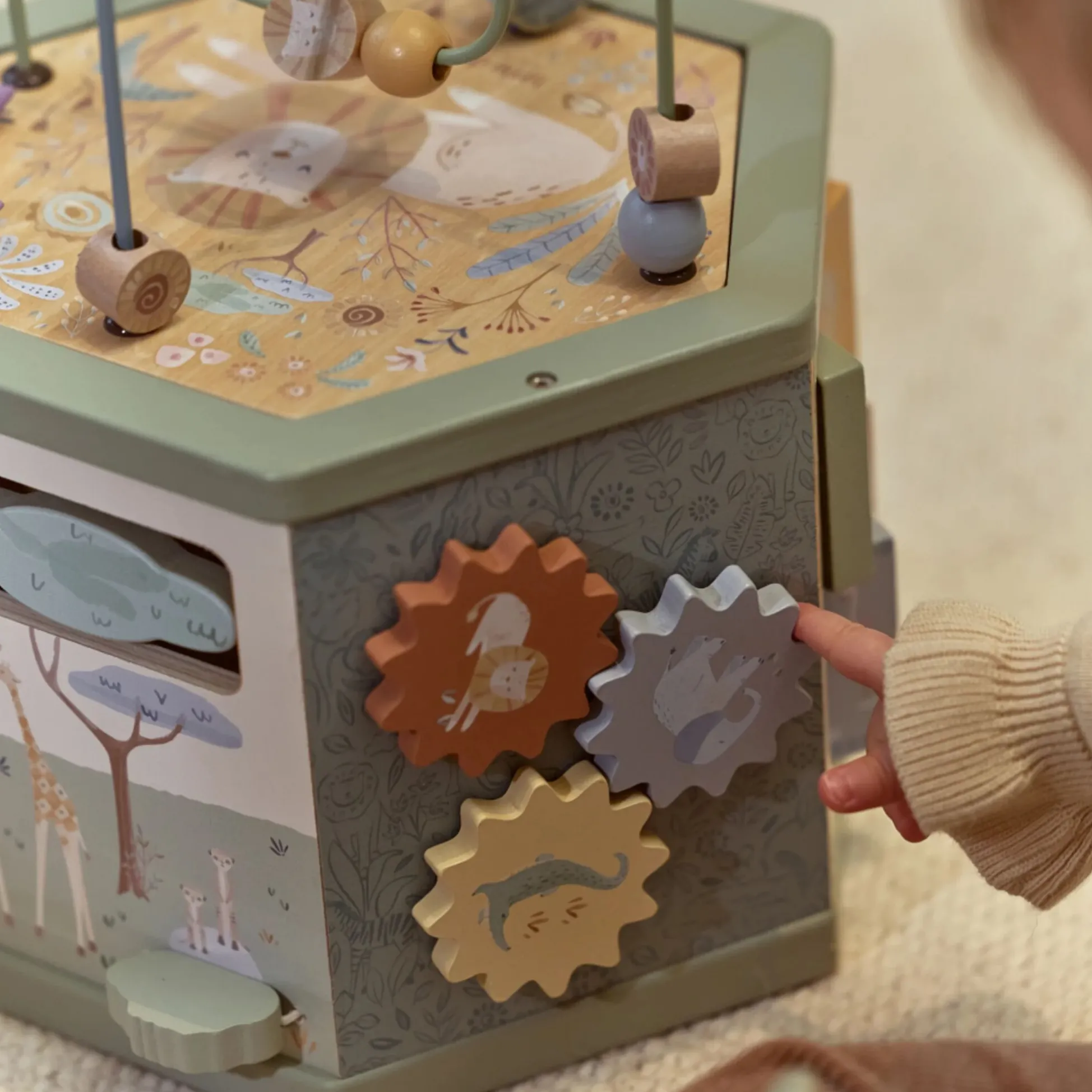Wooden Activity Cube - Green