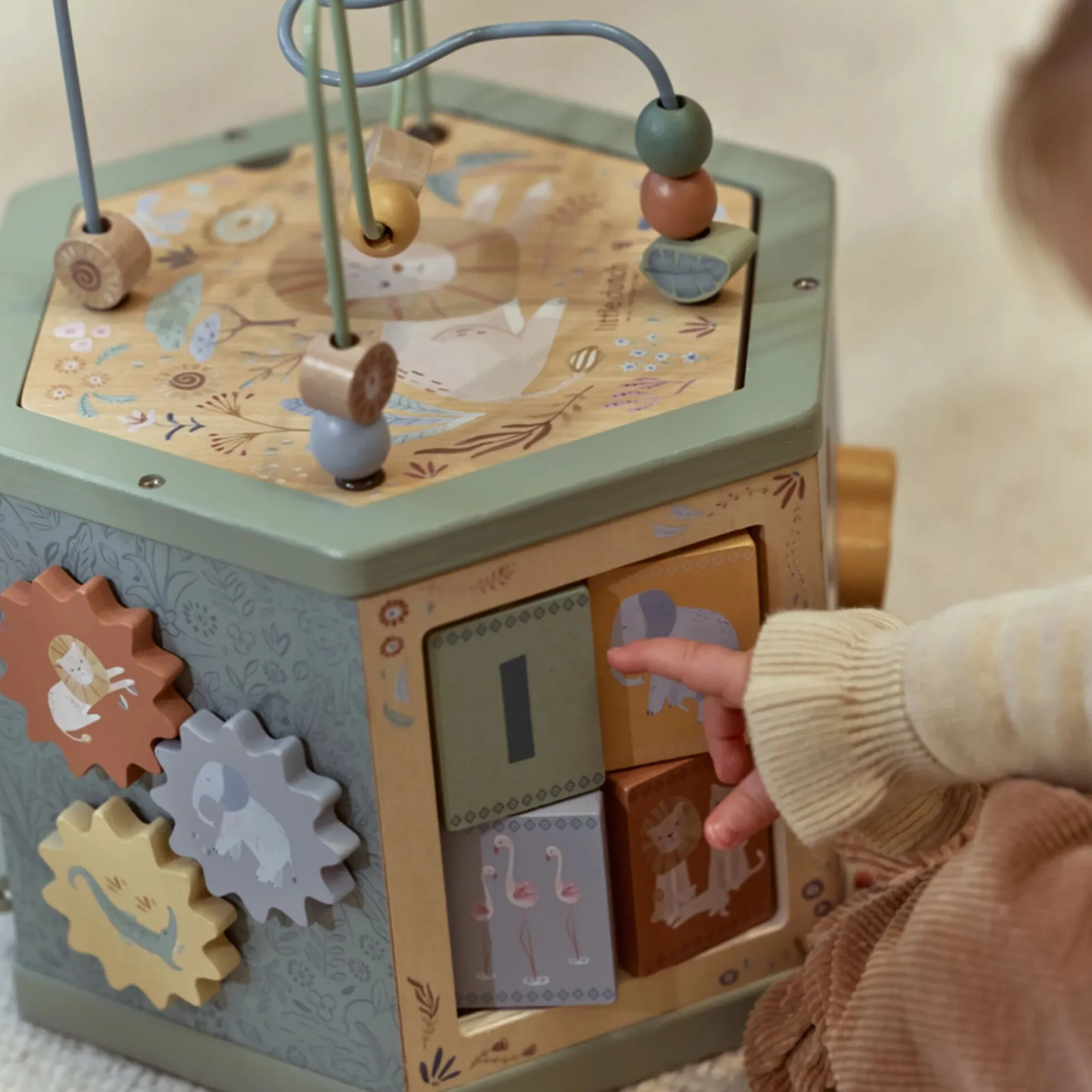 Wooden Activity Cube - Green