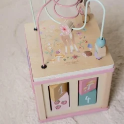 Wooden activity cube - Pink - Fairy Garden