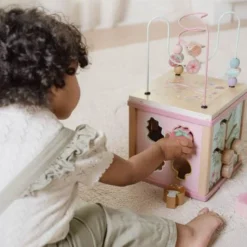 Wooden activity cube - Pink - Fairy Garden