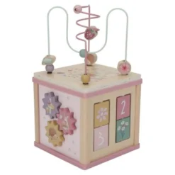 Wooden activity cube - Pink - Fairy Garden