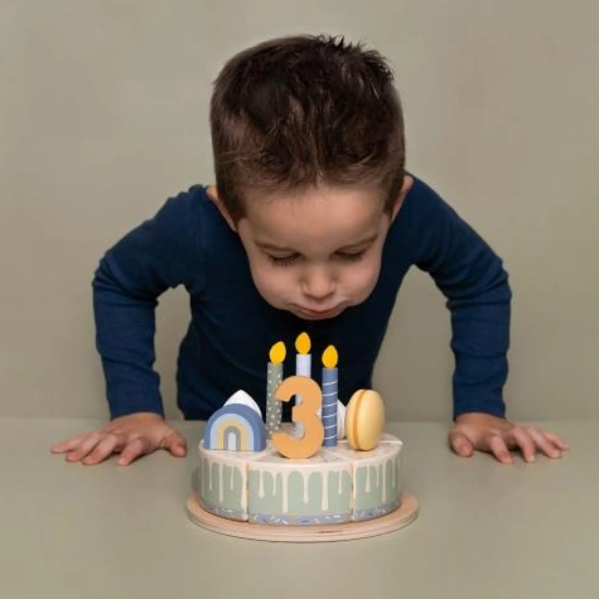 Wooden Birthday Cake - Blue - Essentials