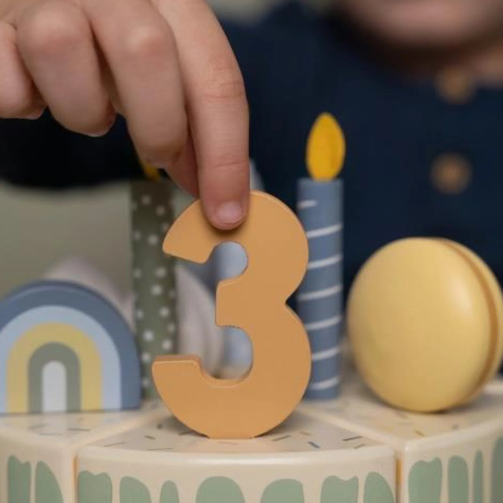Wooden Birthday Cake - Blue - Essentials