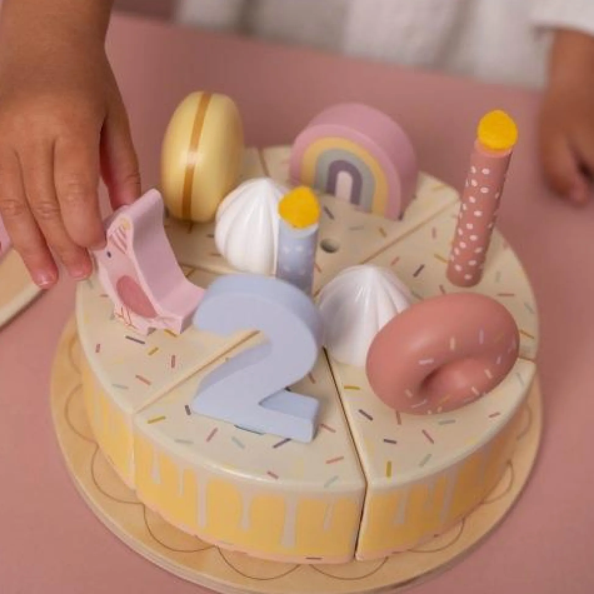 Wooden Birthday Cake - Pink - Essentials