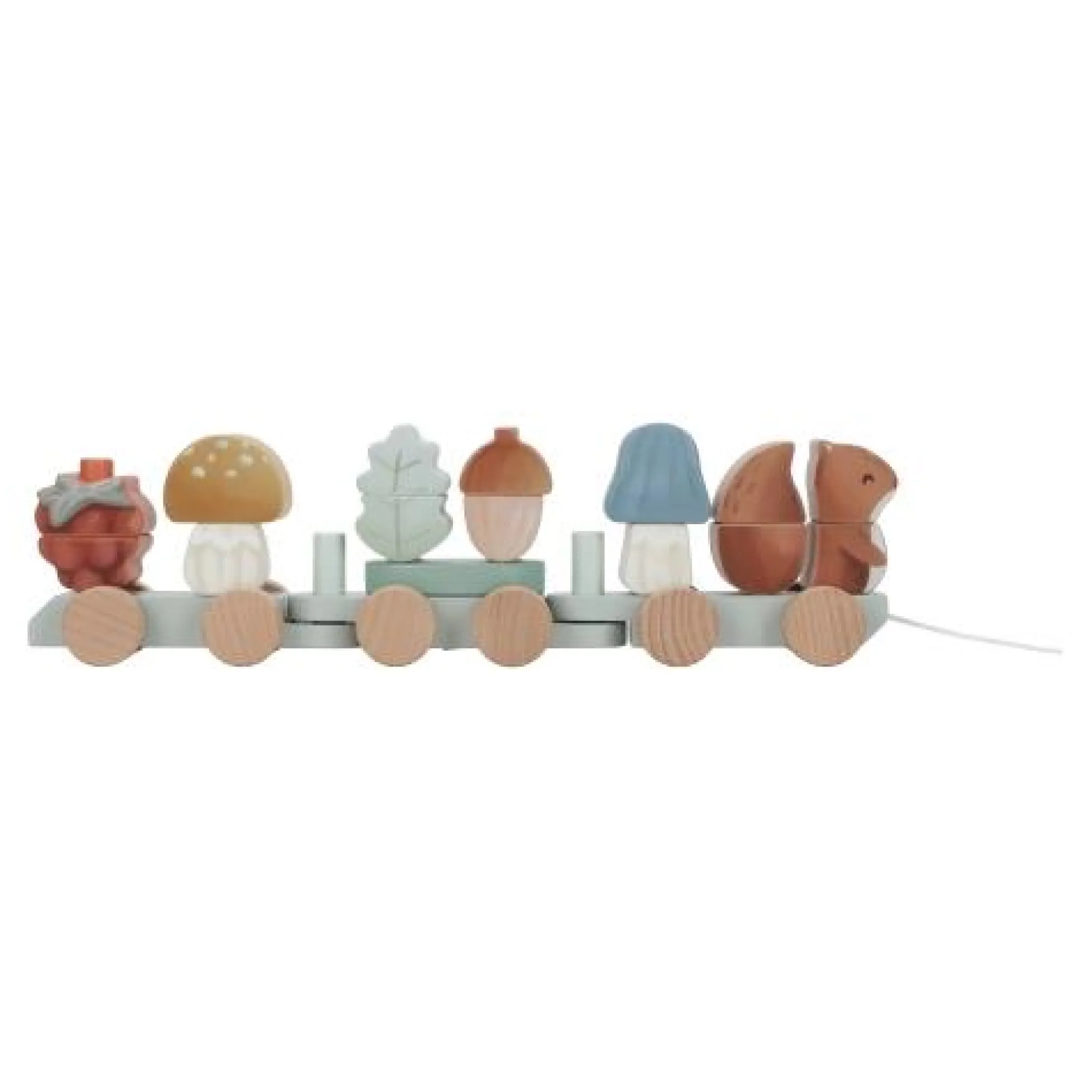 Wooden Block Train - Blue - Forest Friends