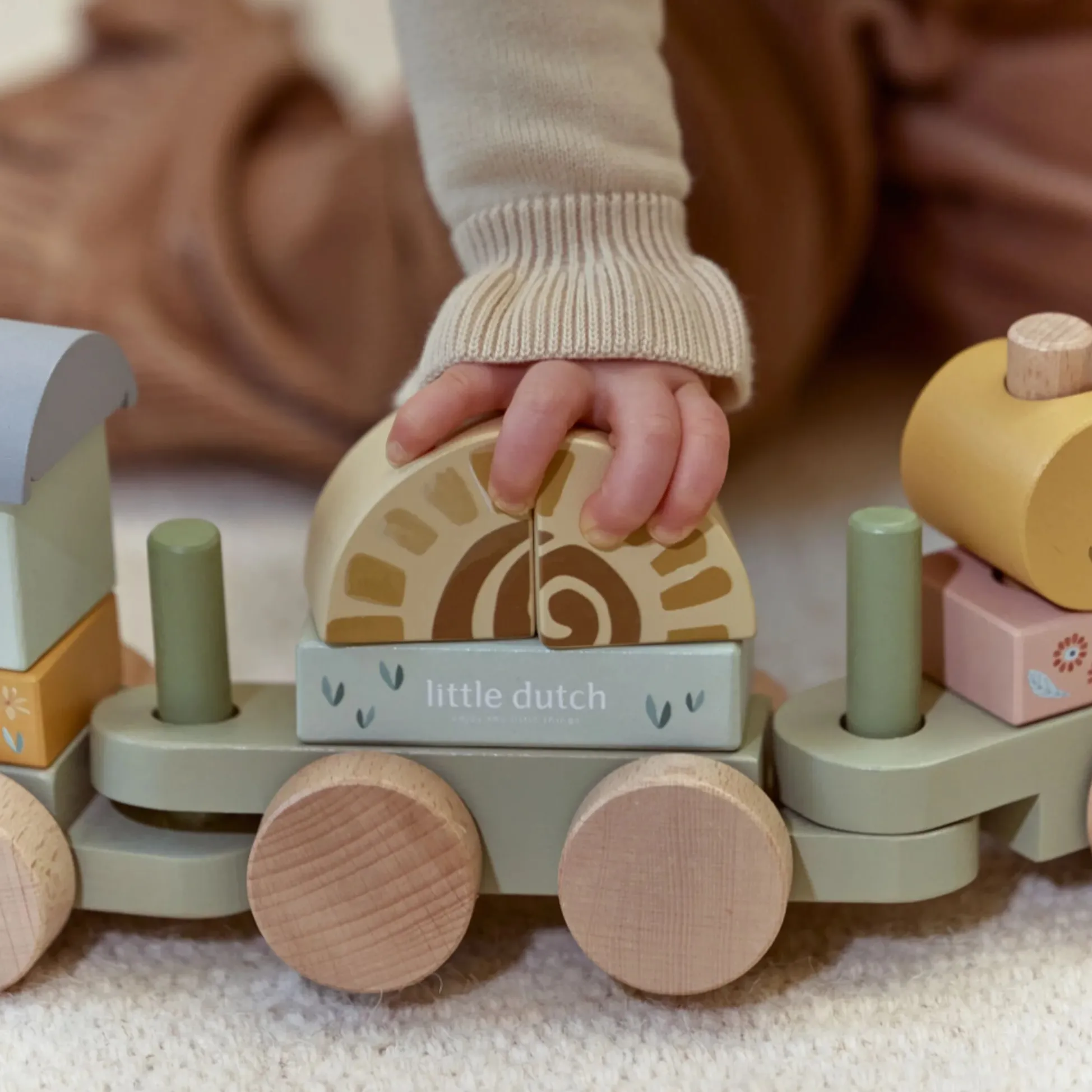 Wooden Block Train - Green