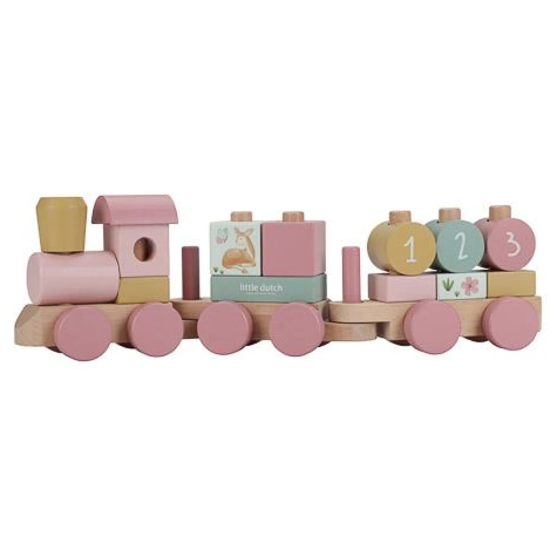 Wooden Block Train - Pink - Fairy Garden