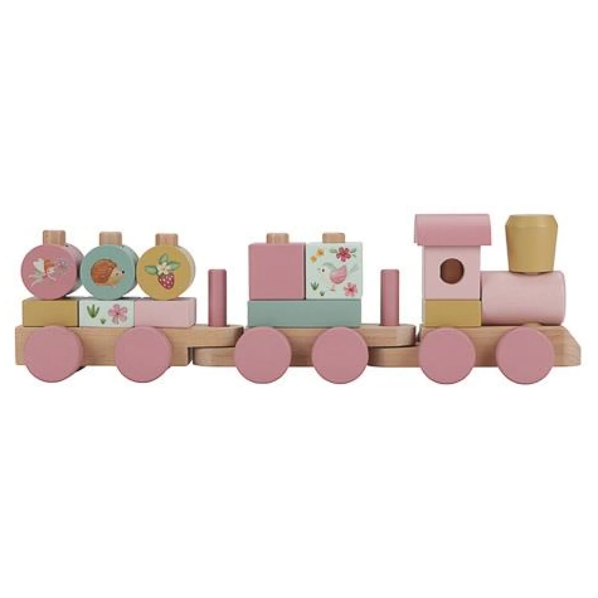 Wooden Block Train - Pink - Fairy Garden