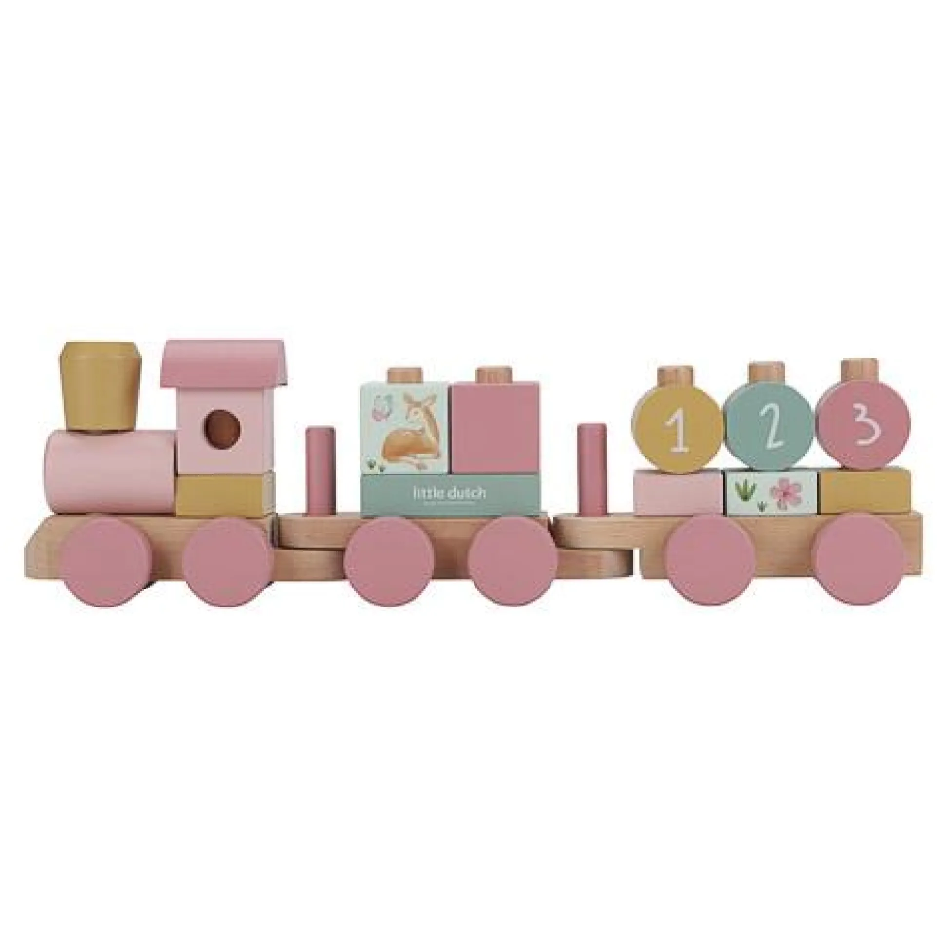 Wooden Block Train - Pink - Fairy Garden