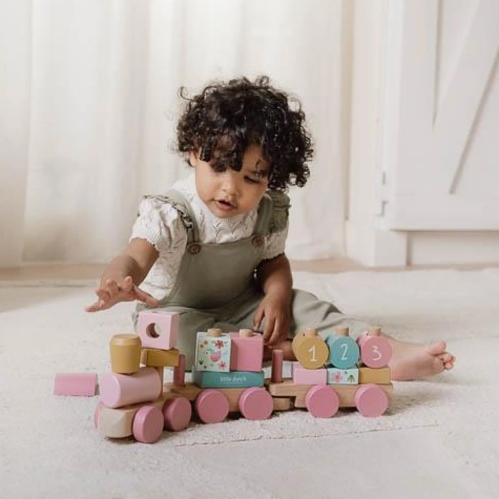 Wooden Block Train - Pink - Fairy Garden