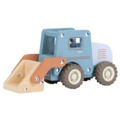Wooden bulldozer – Blue – Essentials