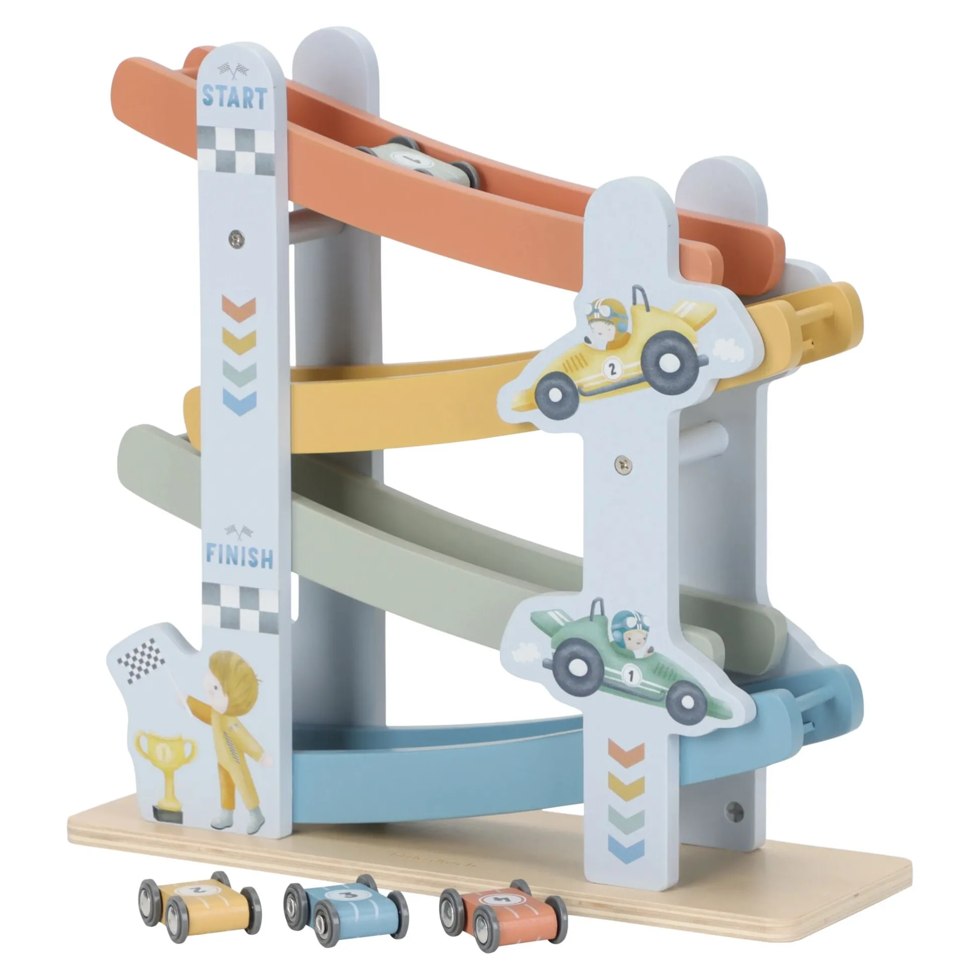 Wooden car track - Blue