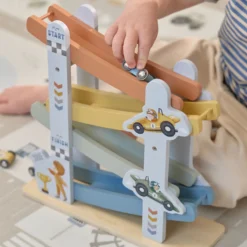 Wooden car track - Blue