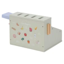 Wooden cash register with scanner and card reader