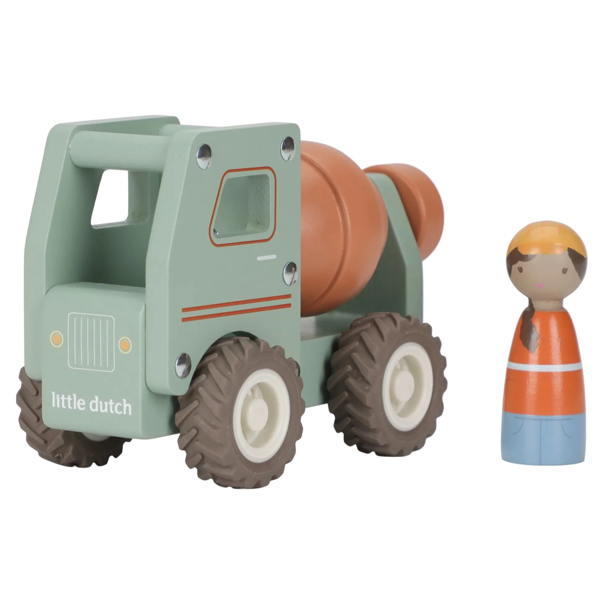 Wooden cement truck – Green – Essentials