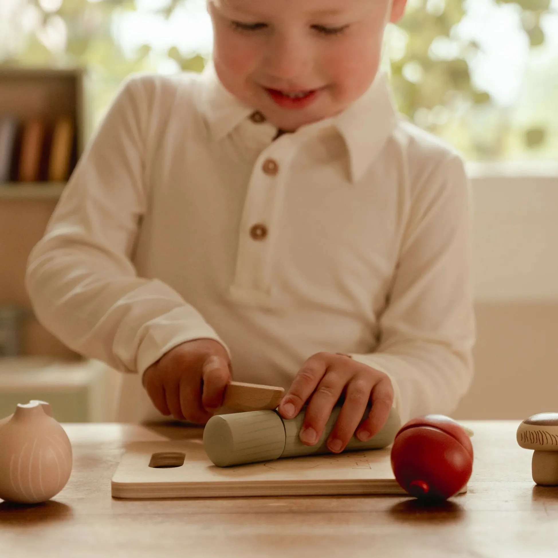 Wooden cut vegetables - Multicolored - Essentials