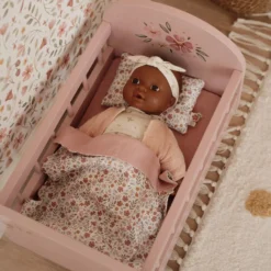 Wooden doll bed - Pink - Essentials