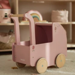 Wooden doll stroller - Pink - Essentials