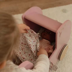 Wooden doll stroller - Pink - Essentials