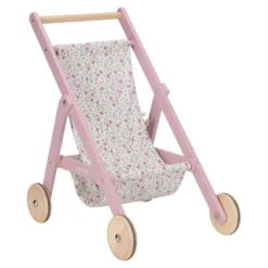 Wooden doll stroller - Pink - Essentials