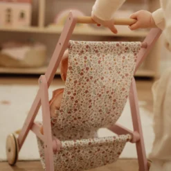 Wooden doll stroller - Pink - Essentials