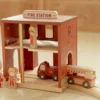 Wooden fire station – Red – Essentials