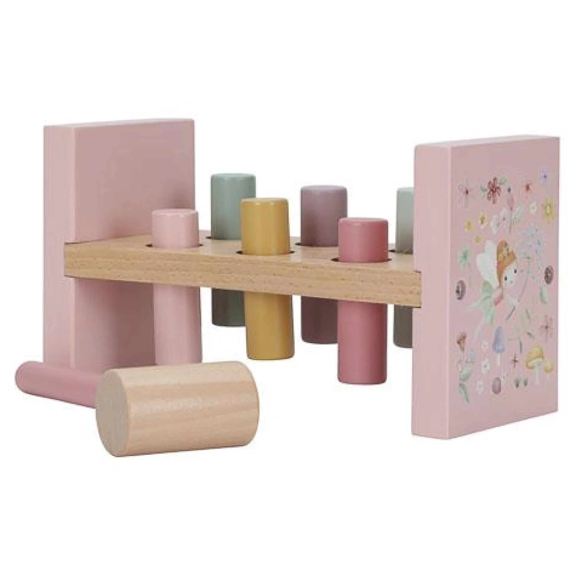 Wooden Hammer Bench - Pink - Fairy Garden
