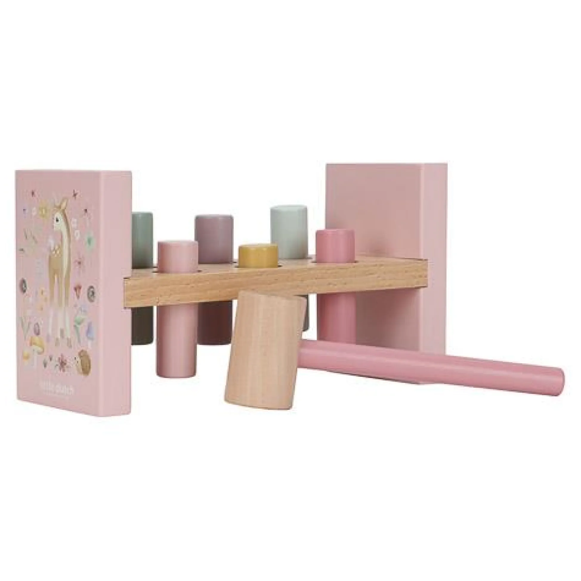 Wooden Hammer Bench - Pink - Fairy Garden