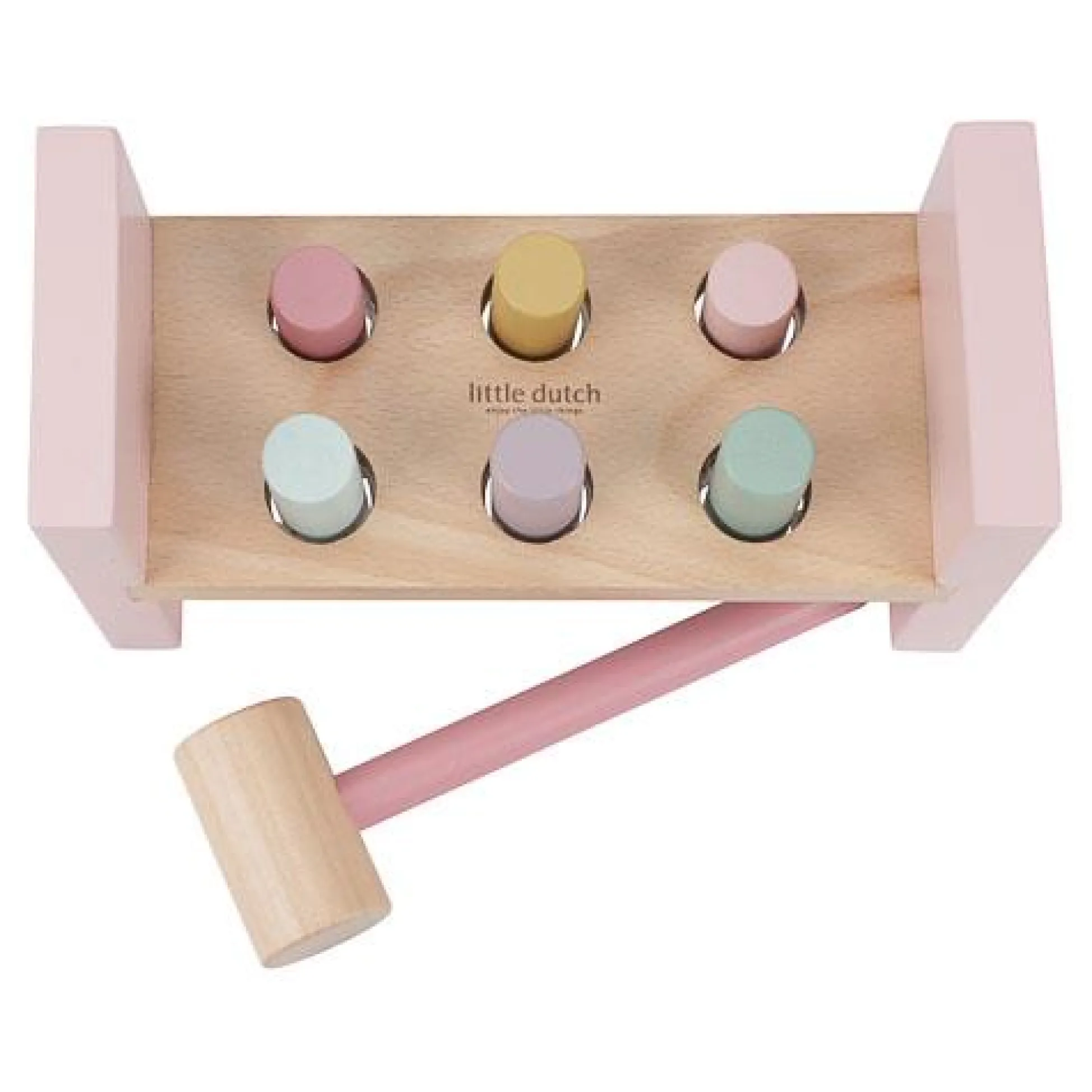 Wooden Hammer Bench - Pink - Fairy Garden
