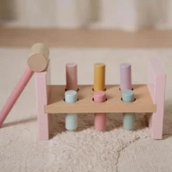 Wooden Hammer Bench - Pink - Fairy Garden
