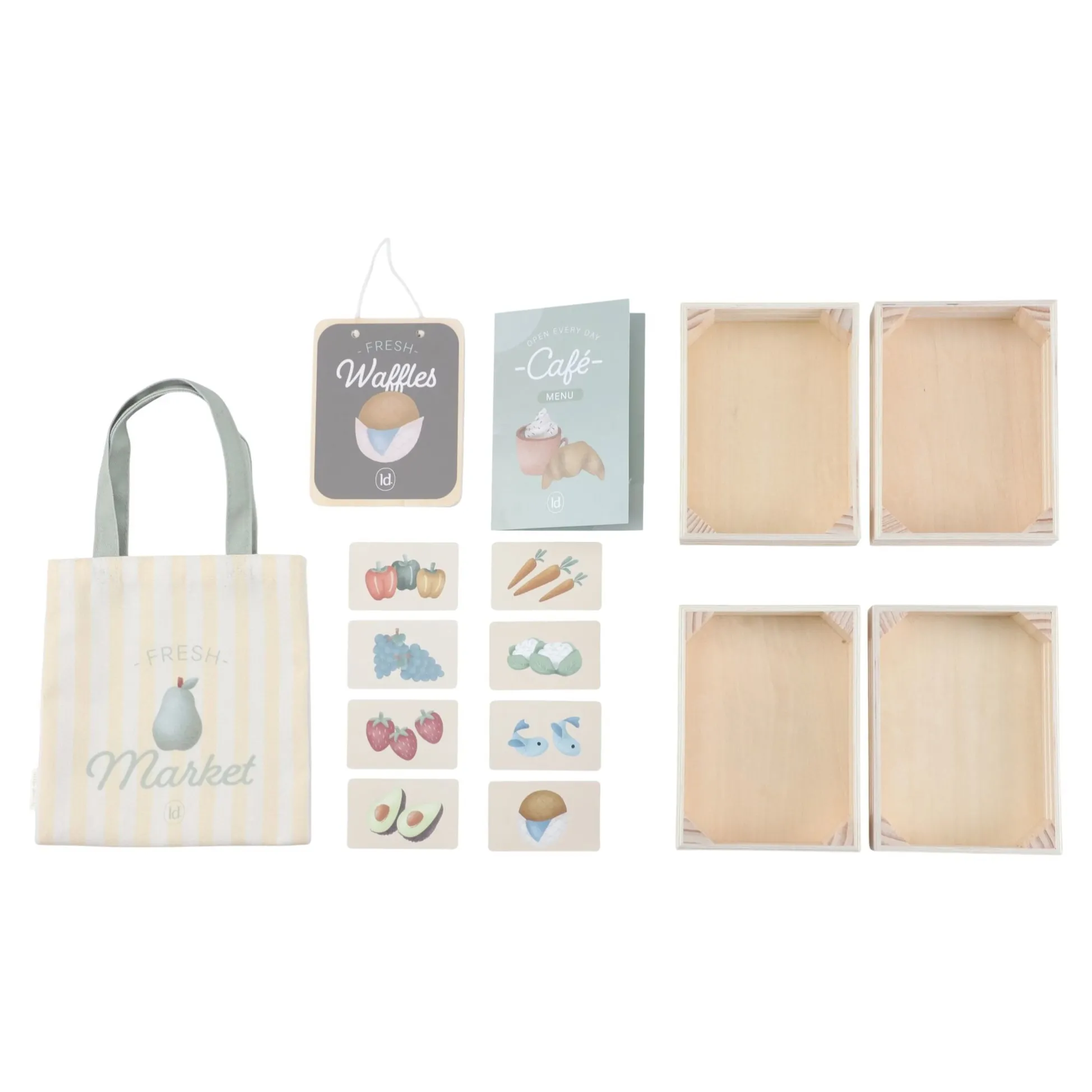Wooden market stall – Green – Essentials