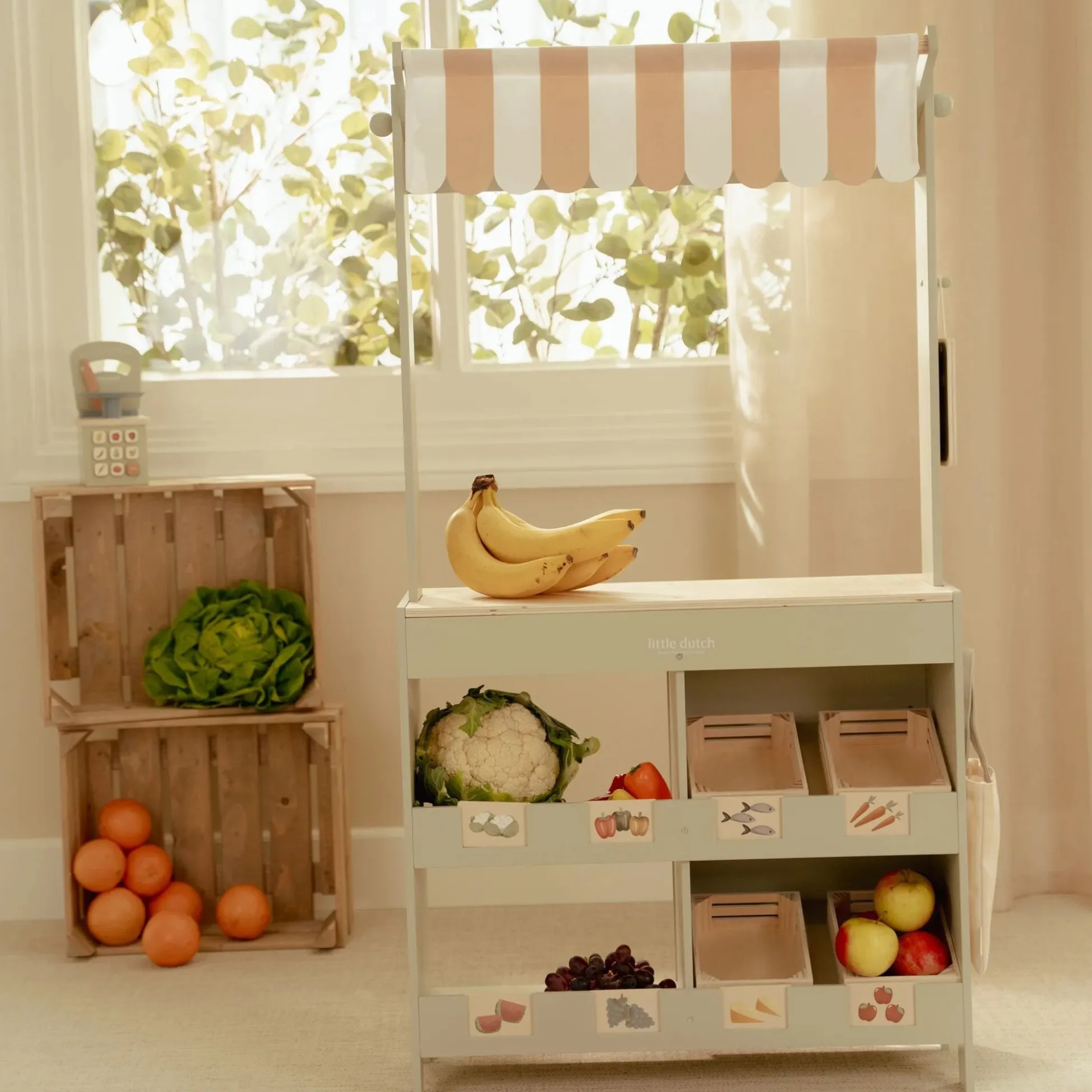 Wooden market stall – Green – Essentials