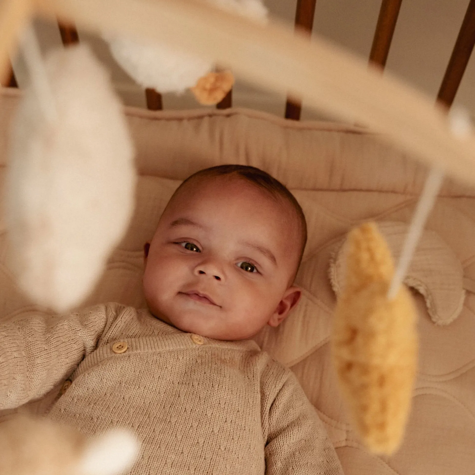 Wooden music mobile - Beige - Newborn Naturals