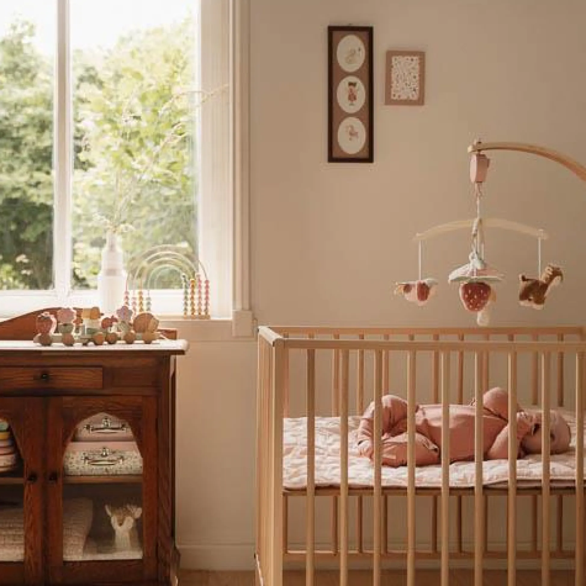 Wooden Music Mobile - Pink - Fairy Garden