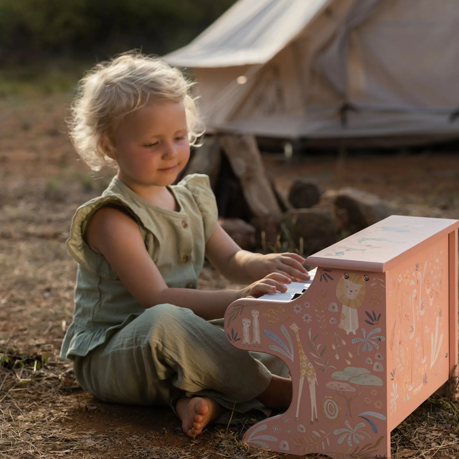 Wooden piano - Pink - Safari Friends