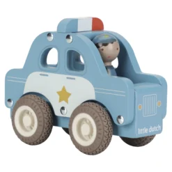 Wooden police car – Blue – Essentials