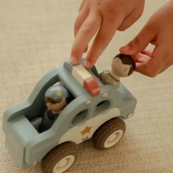Wooden police car – Blue – Essentials