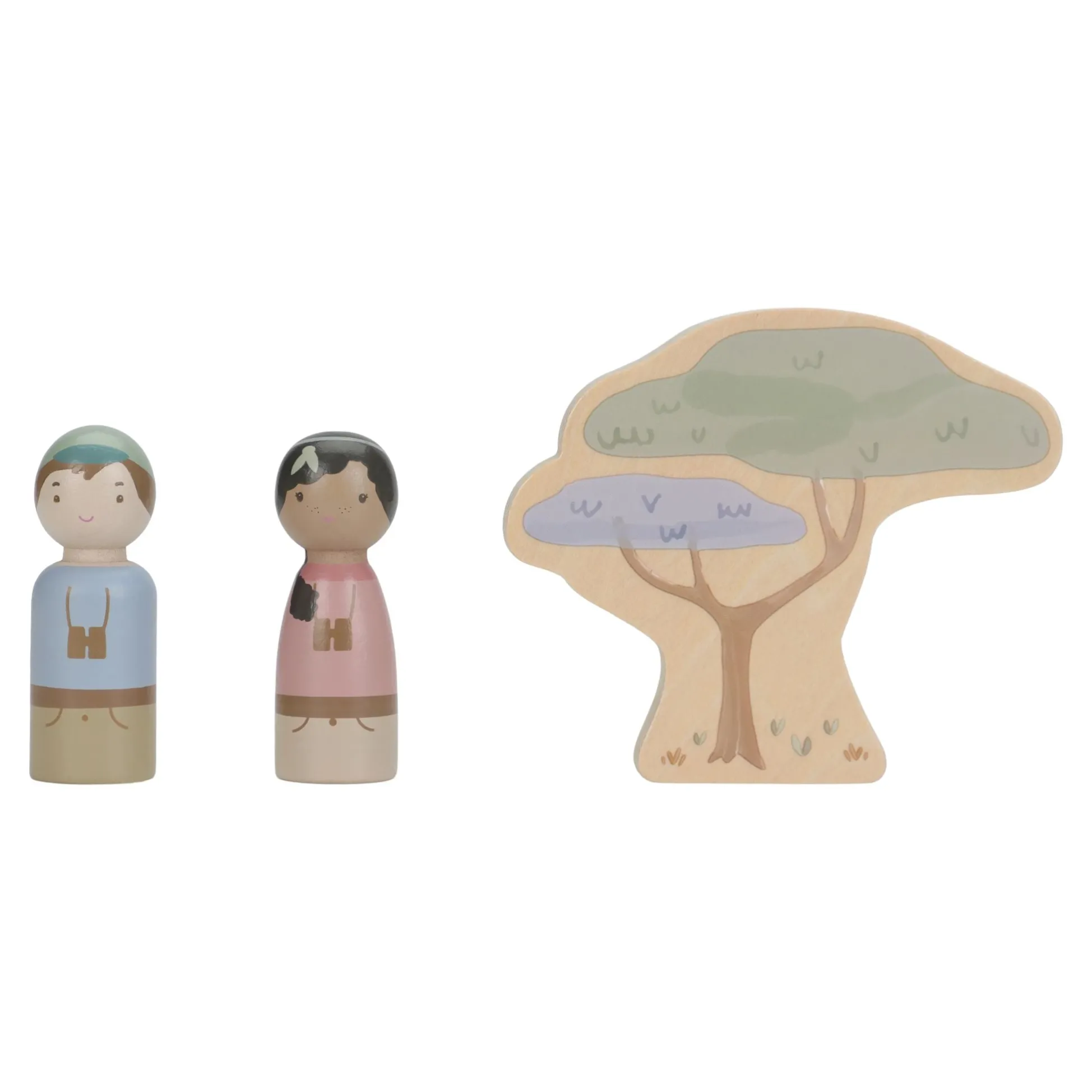 Wooden safari car with animals - Green