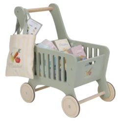 Wooden shopping cart – Green – Essentials