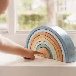 Wooden Stacking Rainbow - Blue - Forest Friends