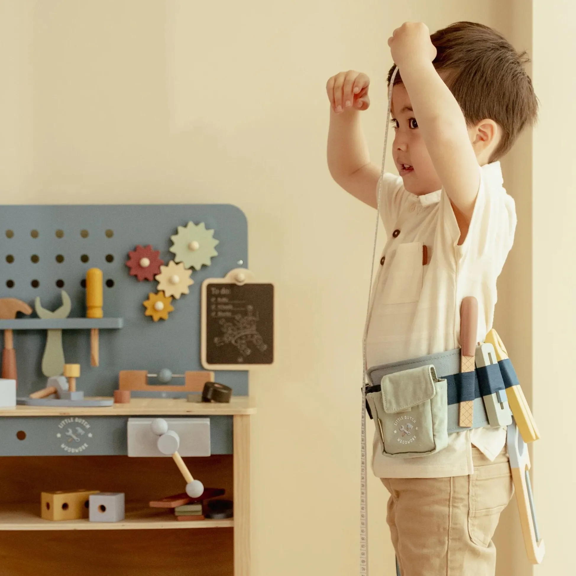 Wooden tool belt - Blue - Essentials