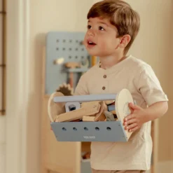 Wooden toolbox - Blue - Essentials