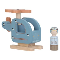 Wooden toy helicopter - Blue