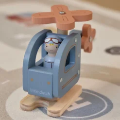 Wooden toy helicopter - Blue